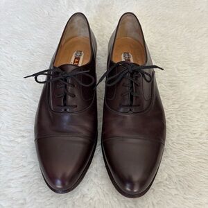 a. testoni Dark Brown Leather Men's Dress Shoes size 10 M
